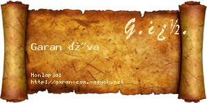 Garan Éva névjegykártya